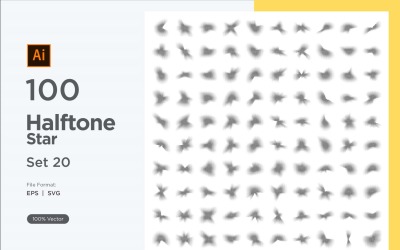 Stars shape halftone background 100-20