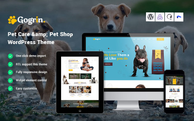 Téma WordPress Gogrin - Péče o zvířata a Pet Shop