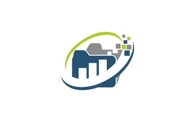 Business Data protection concept logo template