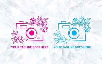 Camera-logo ontwerp met bloem - merkidentiteit