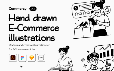 Commercy - Illustratieset voor e-commerce