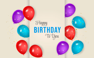 Дизайн баннера с воздушными шарами на день рождения С днем рождения текстовые идеи поздравления