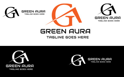 Grünes Aura-Logo GA einzigartig