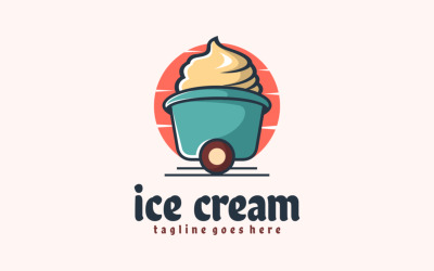 Logotipo de mascota simple de helado 1
