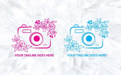 Nieuw camera-logo-ontwerp met bloem - merkidentiteit