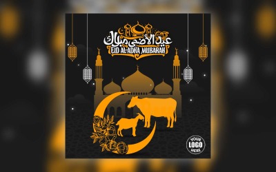 Nuovo Eid ul Adha Mubarak Post Design o Web Banner Template - Modello di social media