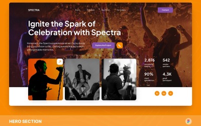 Spectra - Šablona hrdiny sekce organizátora akce Figma