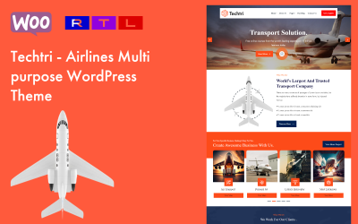Techtri - Tema multipropósito de WordPress para aerolíneas