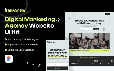 Brandy - Kit de interfaz de usuario del sitio web de la agencia de marketing digital