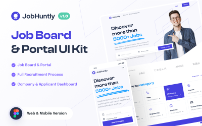 Jobhuntly – Jobbörse und Portal-UI-Kit