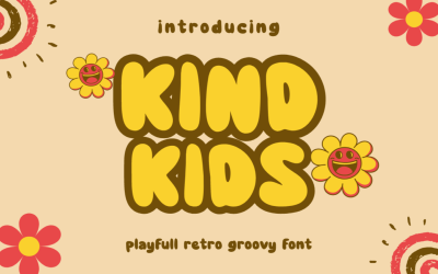Kind Kids - Zabawne - Retro - Groovy - Czcionka
