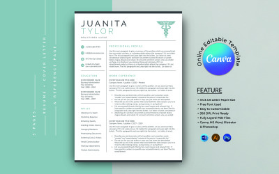 Lebenslaufvorlage für Krankenschwestern in Canva
