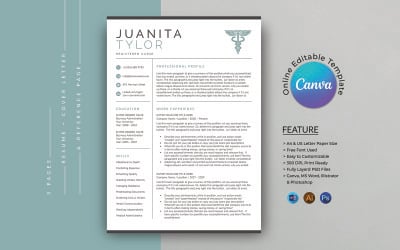 Plantilla de currículum de enfermera Canva