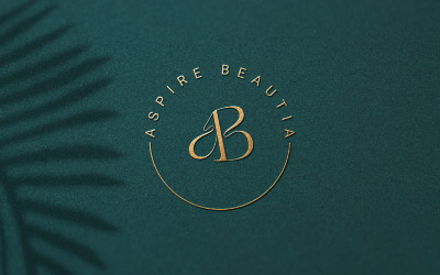Brief AB mode schoonheid logo ontwerpsjabloon