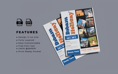 Droom vakantie folder sjabloon