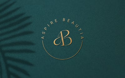 Modelo de design de logotipo de beleza de moda letra AB
