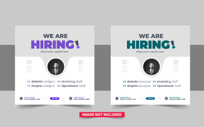 Nous embauchons Job Vacancy Social Media Post template design Layout vector