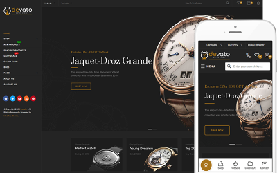 Devato — шаблон WordPress WooCommerce для магазина часов