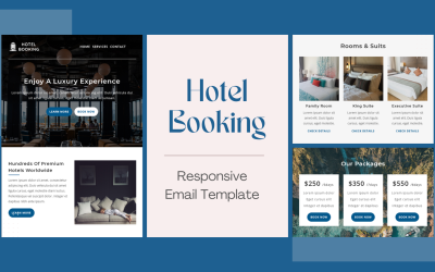 Hotelboeking - Multifunctionele responsieve e-mailsjabloon