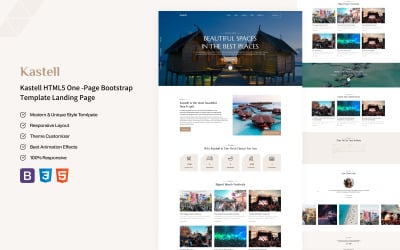 Kastell - HTML Bootstrap-bestemmingspagina-sjabloon voor beste resort en strand