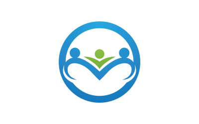 Cuidado familiar salud personas y equipo éxito empresarial logo v2