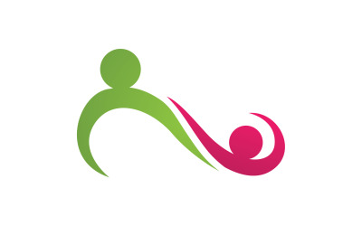 Cuidado familiar salud personas y equipo éxito empresarial logo v4
