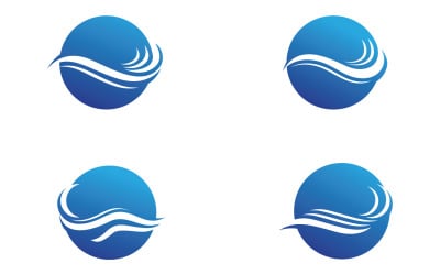 Logotipo de onda de agua de playa vector v17