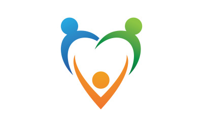 Love heart family logo support template v16