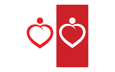 Love heart family logo support template v24