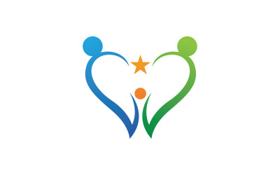 Love heart family logo support template v8