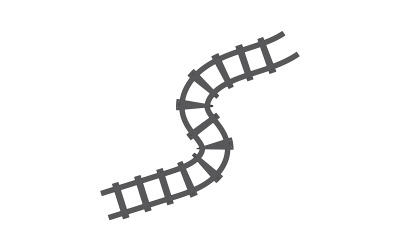 Modelo de vetor de ícone de caminho de trilha de trem logotipo v28