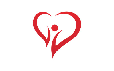 Plantilla de soporte de logotipo de familia de corazón de amor v1
