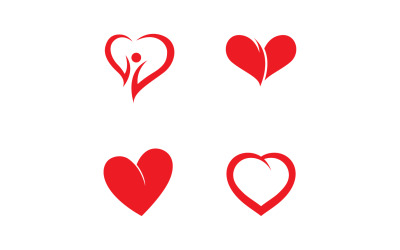 Plantilla de soporte de logotipo de familia de corazón de amor v20