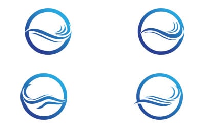 Playa agua onda logo vector v26