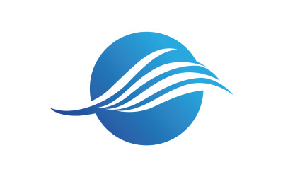 Vecteur de logo de vague d&amp;#39;eau de plage v16