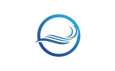 Vecteur de logo de vague d&amp;#39;eau de plage v22