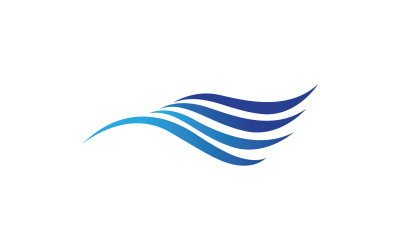 Vecteur de logo de vague d&amp;#39;eau de plage v30