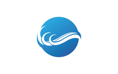 Vecteur de logo de vague d&amp;#39;eau de plage v33