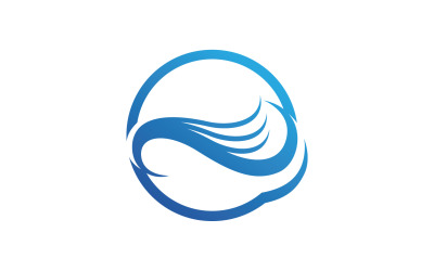 Vecteur de logo de vague d&amp;#39;eau de plage v36