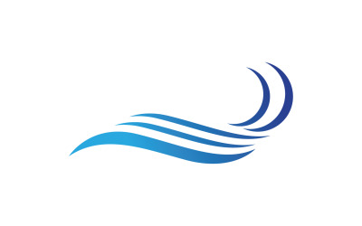 Vecteur de logo de vague d&amp;#39;eau de plage v4