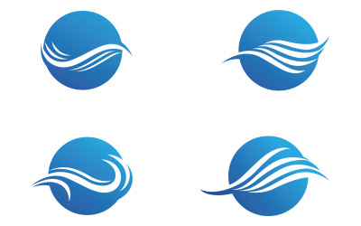 Vettore del logo dell&amp;#39;onda d&amp;#39;acqua della spiaggia v18