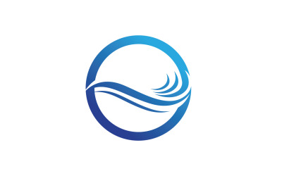 Vettore del logo dell&amp;#39;onda d&amp;#39;acqua della spiaggia v19