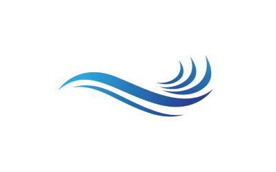 Vettore del logo dell&amp;#39;onda d&amp;#39;acqua della spiaggia v1