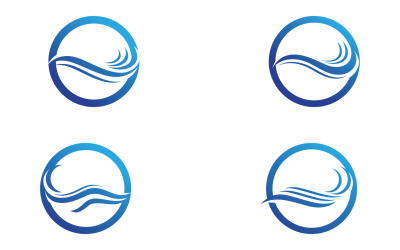 Vettore del logo dell&amp;#39;onda d&amp;#39;acqua della spiaggia v26