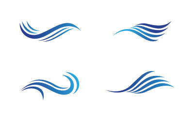 Vettore del logo dell&amp;#39;onda d&amp;#39;acqua della spiaggia v9