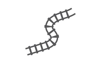 Vlaková trať cesta logo ikona vektorové šablony logo v28