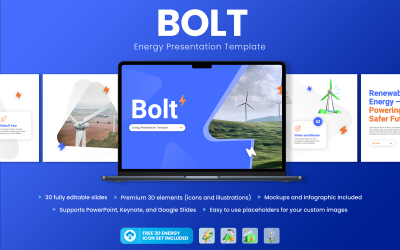 Bolt - Šablona hlavní myšlenky prezentace elektrické energie energie