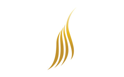 Cabello ondulado estilo logo dorado v3
