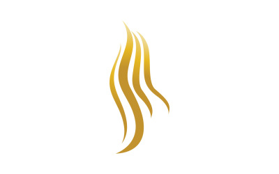 Cabello ondulado estilo logo dorado v7