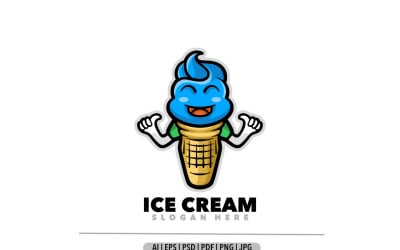 Conception de dessin animé de mascotte de crème glacée